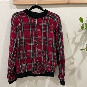 Sanctuary Plaid Bomber Jacket